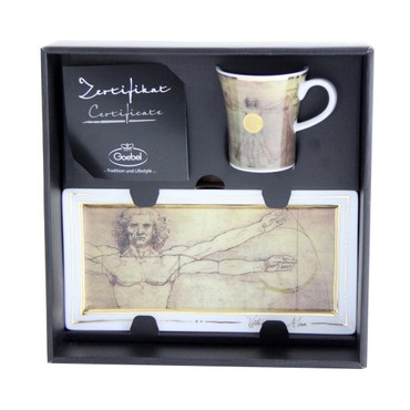 GOEBEL PORZELLAN /"Da Vinci Der vitruvianische Mensch/" NEU! Coffee goes Art