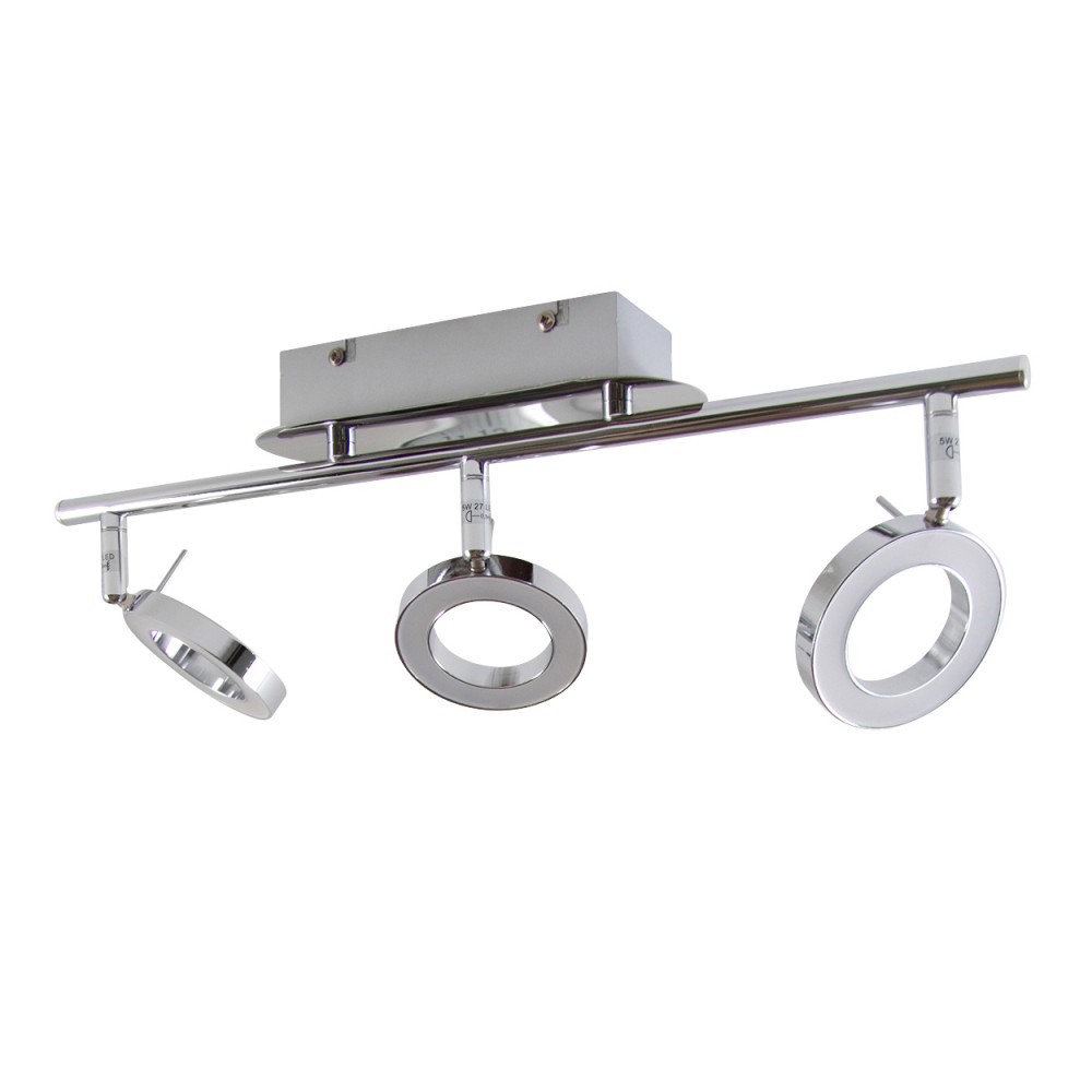 LED Lámpara de techo moderna color cromo focos ajustable salón