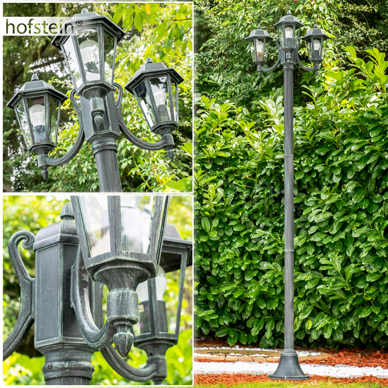 klassische Außen Steh Leuchte Lampe Garten Wege Laterne Beleuchtung schwarz/grün klassische Außen Steh Leuchte Lampe Garten Wege Laterne Beleuchtung schwarz/grün