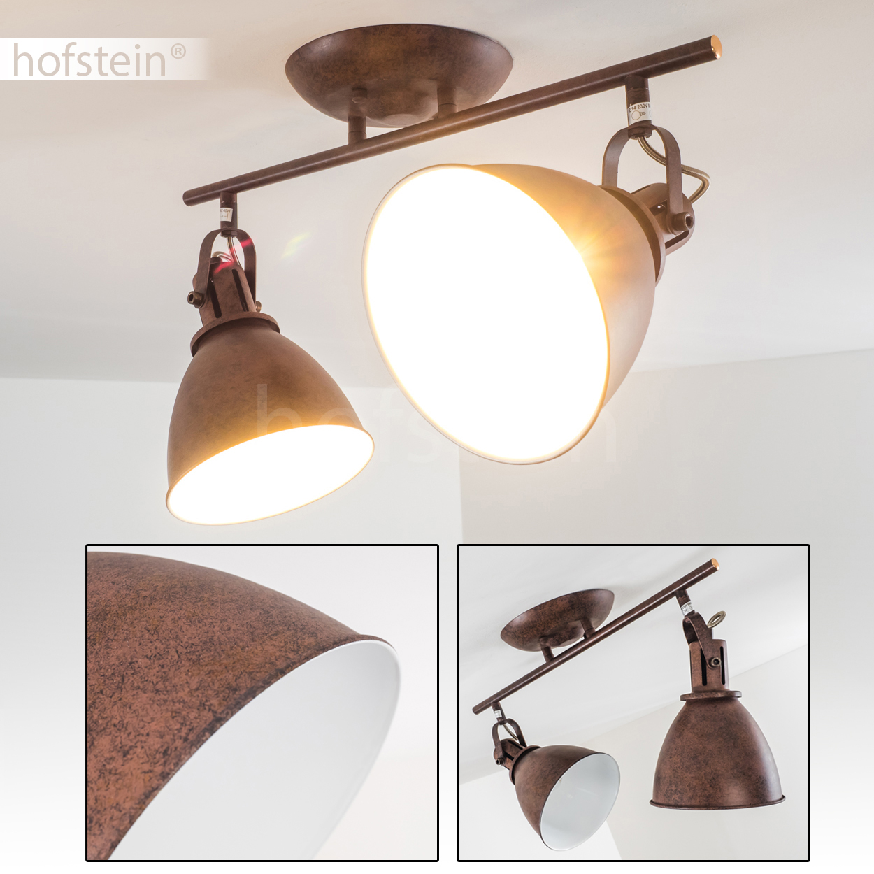 Vintage Spot Schlaf Wohn Zimmer Lampe Flur Diele Küchen Decken Leuchte rostbraun