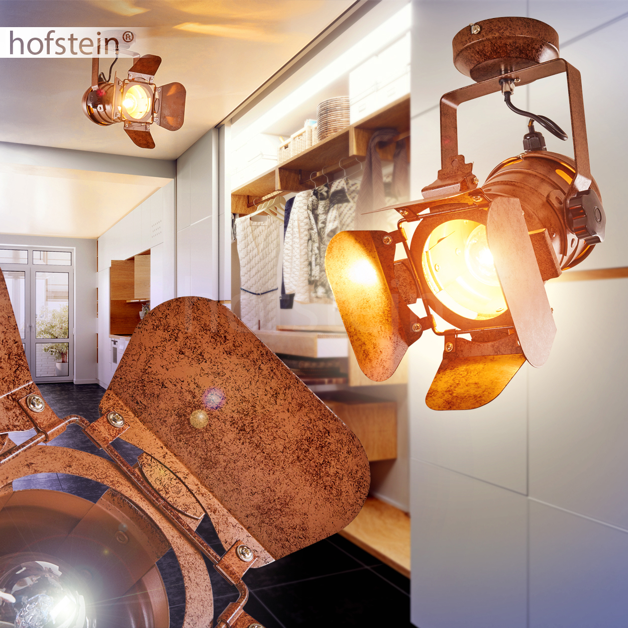 verstellbare Decken Leuchten Rost Flur Küchen Strahler Retro Wohn Schlaf Zimmer