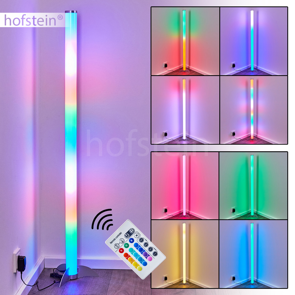 LED Steh Boden Lampe RGB Farbwechsler Wohn Schlaf Raum Beleuchtung Fernbedienung