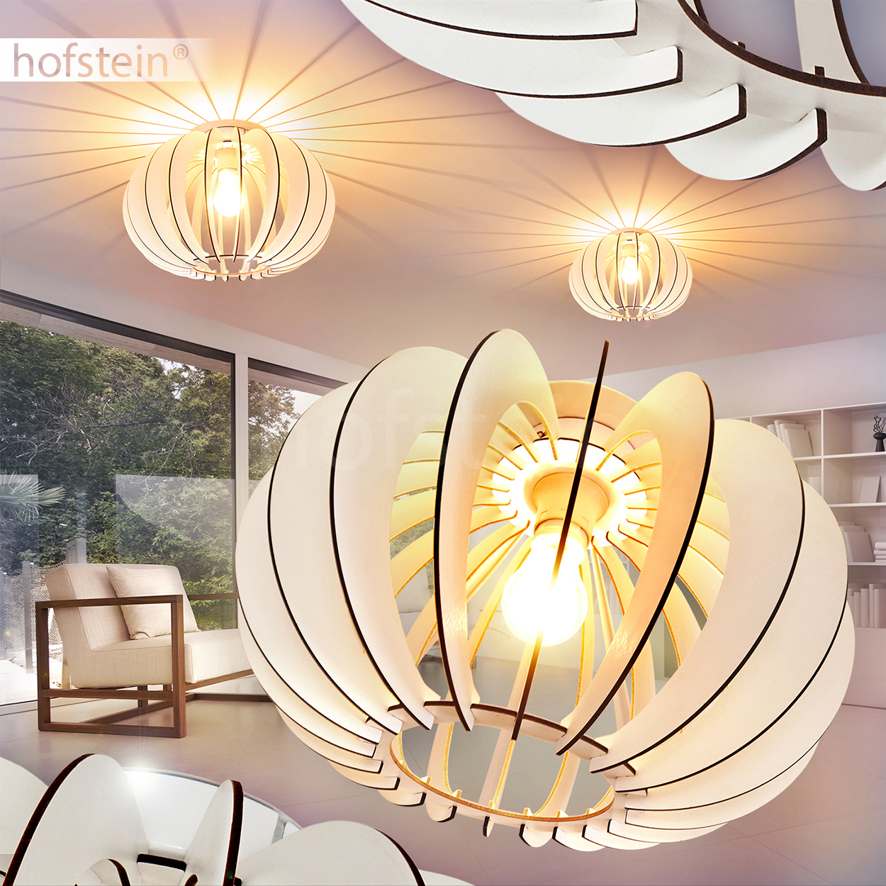 Wohn Schlaf Zimmer Beleuchtung Holz weiß Flur Dielen Lampe Retro Decken