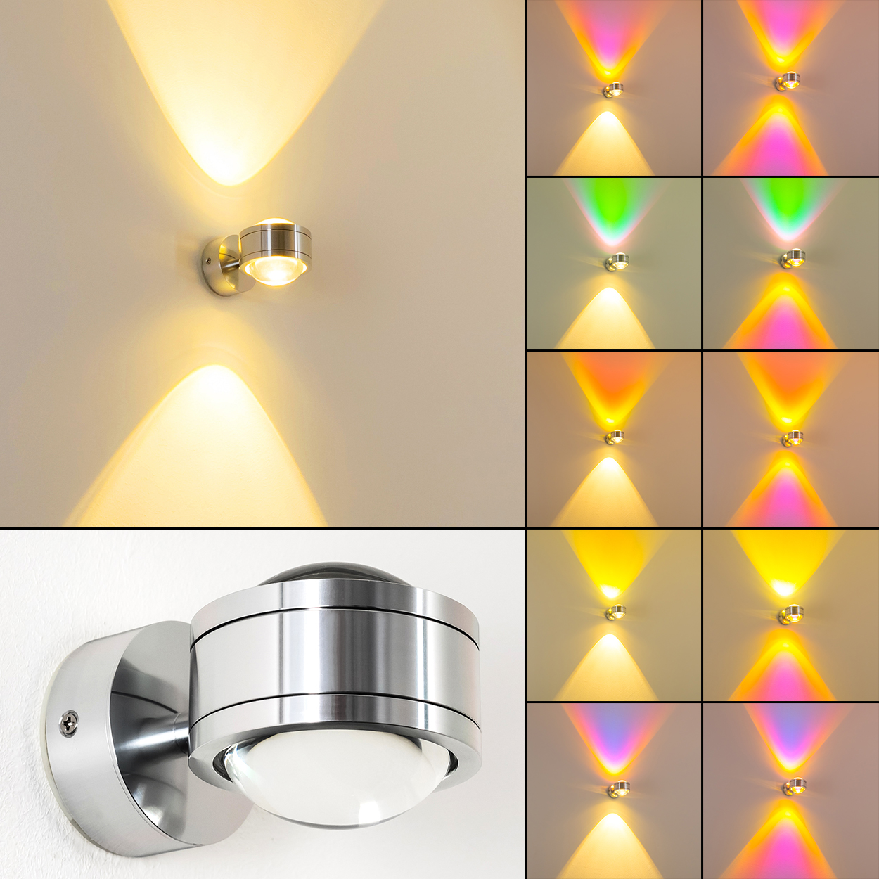 LED Up and Down Wandlampe Flur Leuchten Schlaf Wohn Zimmer Lampen Filter blau