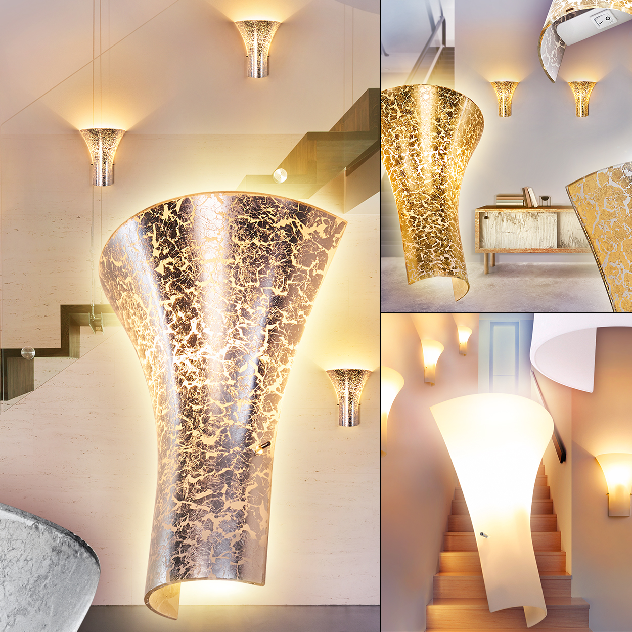 Up & Down Strahler Wandleuchte Nerola Wohn Schlaf Zimmer Küchen Treppen