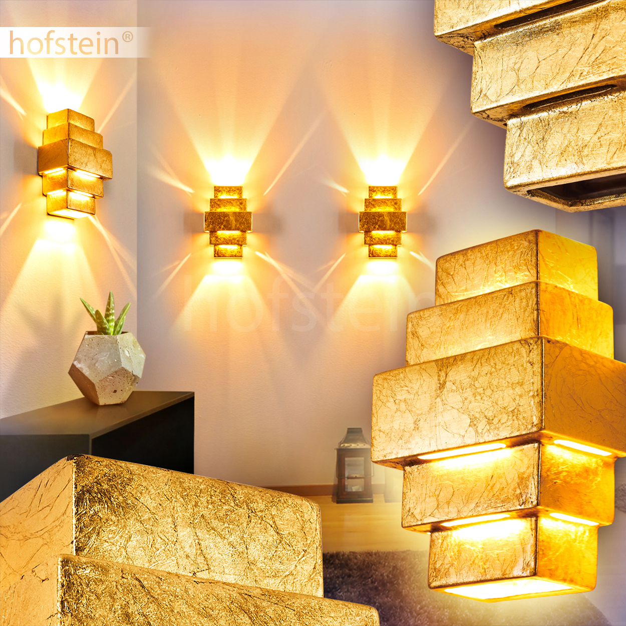 Büromöbel Wohn Schlaf Raum Lampen Flur Diele Büro Glas goldfarben Up