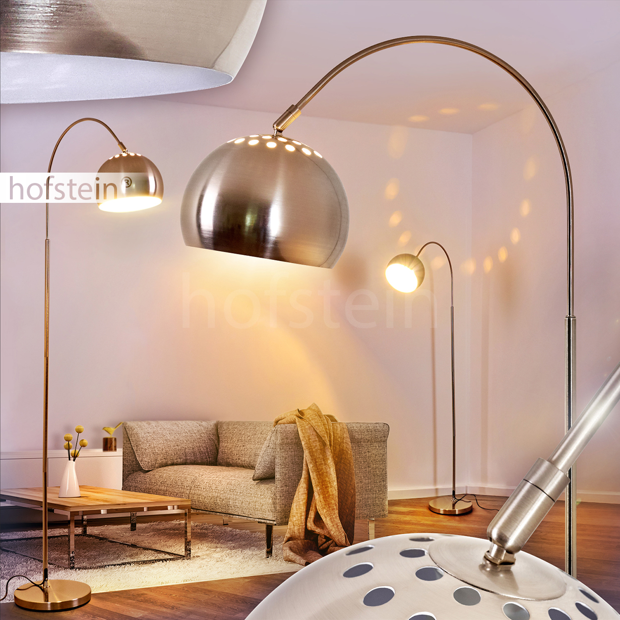 Bogen Steh Stand Lampe Schlaf Wohn Zimmer Beleuchtung Lese Leuchte