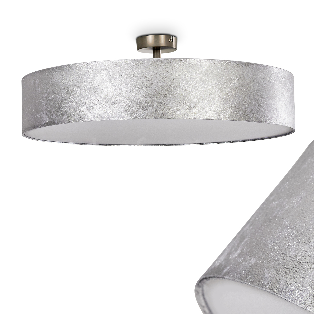 Decken Lampen Vintage Wohn Schlaf Zimmer Leuchten Stoff silber Flur