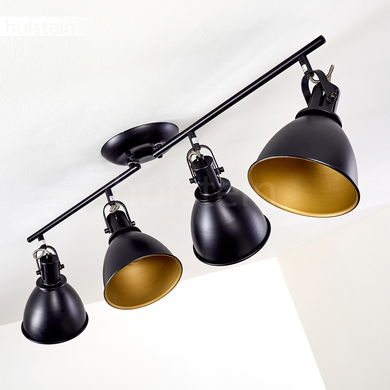 Decken Lampen Vintage Flur Strahler schwarz-gold Wohn Schlaf Zimmer