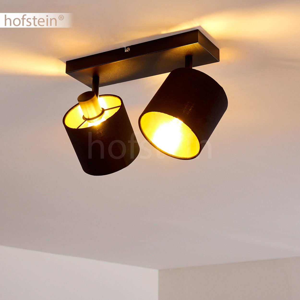 Decken Lampe Vintage Wohn Schlaf Raum Leuchte schwarz-gold Flur Dielen Strahler