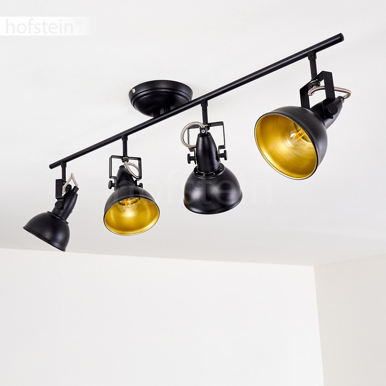 LED Flur Strahler Wohn Schlaf Zimmer Beleuchtung 4-flammig Decken Lampen schwarz LED Flur Strahler Wohn Schlaf Zimmer Beleuchtung 4-flammig Decken Lampen schwarz