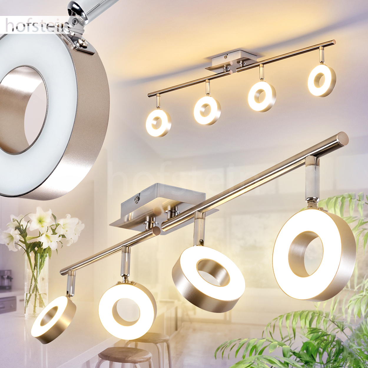 drehbare LED Decken Lampen Flur Strahler 4-flammige Wohn Schlaf Zimmer