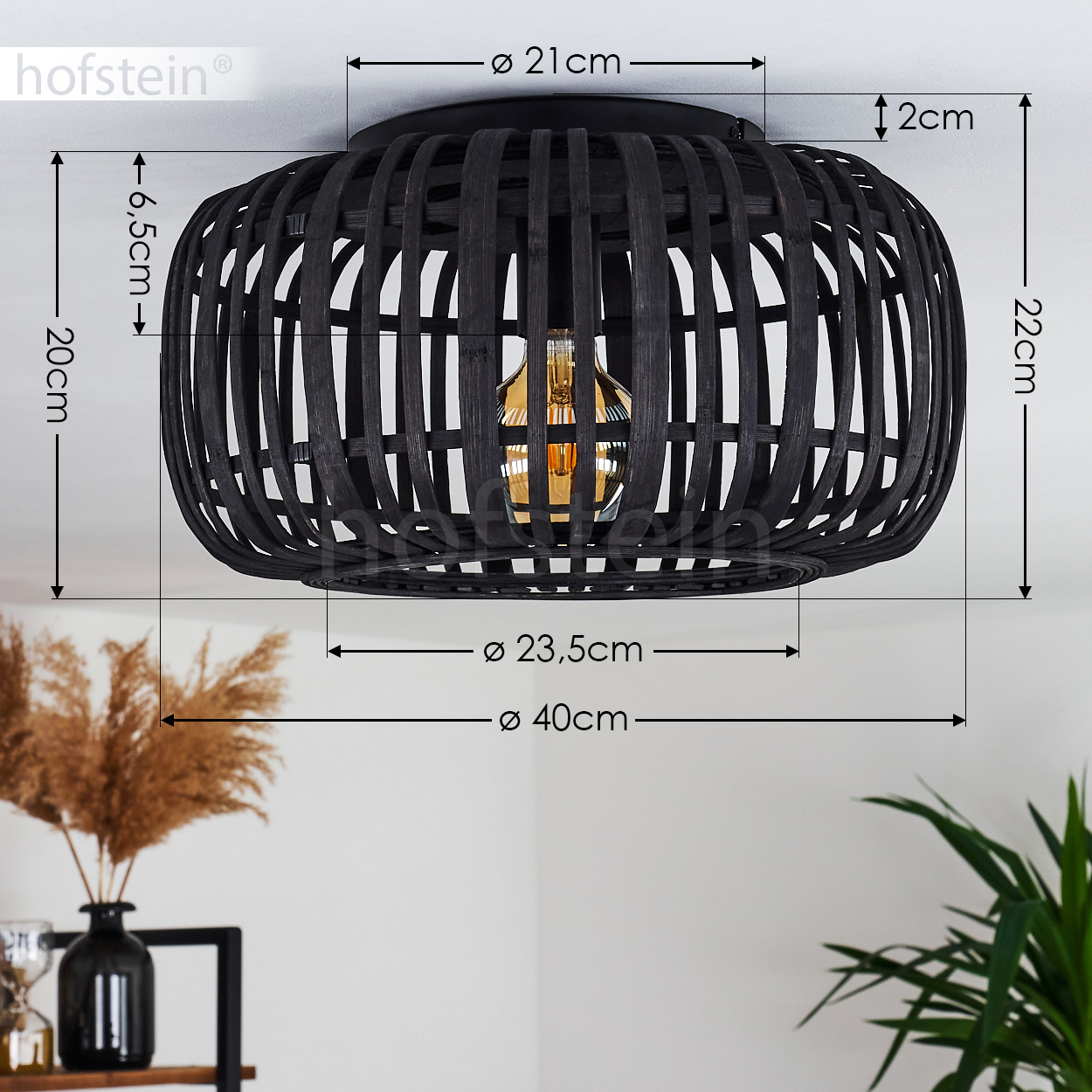 Decken Beleuchtung Boho Bambus Flur Leuchten Wohn Schlaf Zimmer Lampen  schwarz | eBay.de