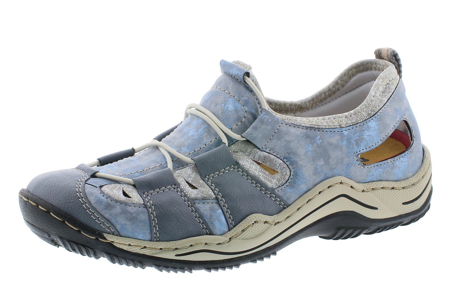 Rieker Damen Slipper L0561-12 blau | Schuhe direkt vom ...