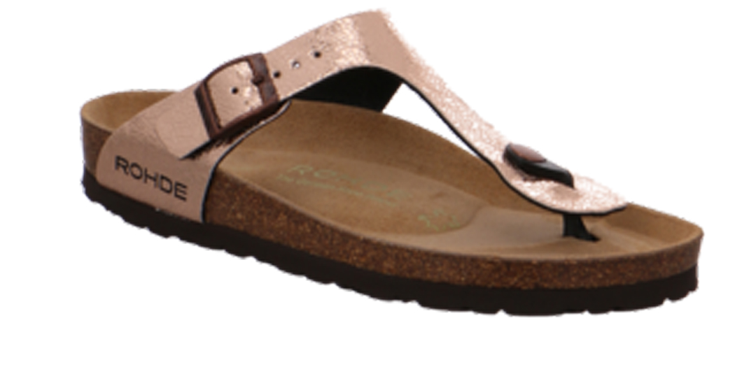 Rohde Damen Zehentrenner Pantolette 5602 39 kupfer | Schuhe direkt vom Schuhhändler Rohde Pantolette