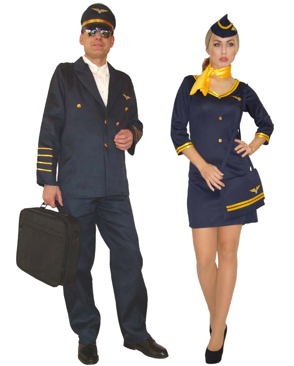 Stewardessen Kostum Pilot Stewardess Uniform Faschingskostum Gr Xs S M L Xl Kidzshop24