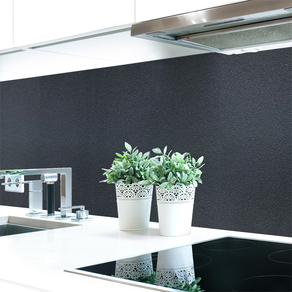 Küchenrückwand Graphit Schwarz Premium Hart-PVC 0,4 mm selbstklebend -  Direkt auf die Fliesen