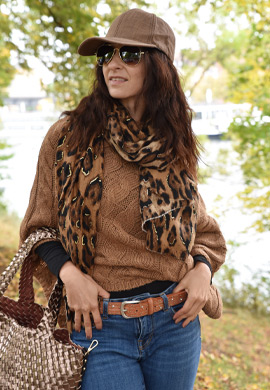 Schal Leoparden Muster Gold Metallic Look