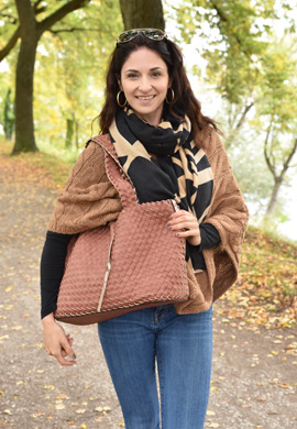 Große XXL Wendetasche geflochten Look