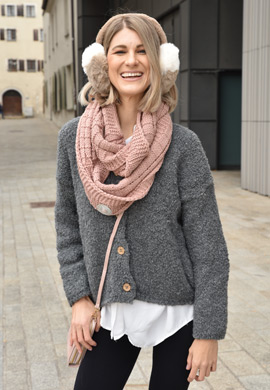 Ohrenwärmer 2-Farbig Teddyfell Look