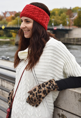 Touchscreen Handschuhe mit Leoparden Muster Look