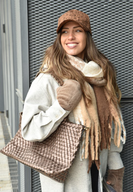 Fingerlose Handschuhe Kunstfell Einfarbig Look