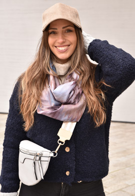 Loop Schal mit Aquarell Wellenmuster Look