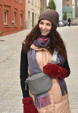 Fäustlinge aus Kunstfell Einfarbig Look