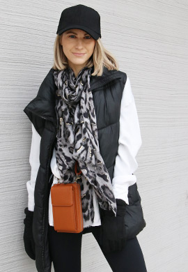 Schal Leoparden Muster Gold Metallic Look