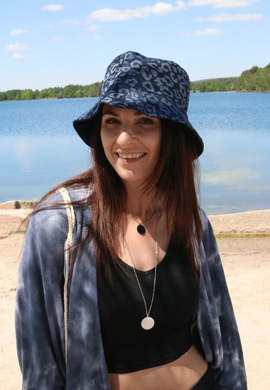 2-in-1 Denim Fischerhut mit Leoparden Muster Look