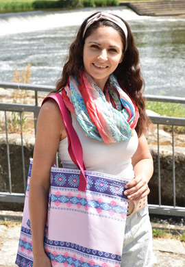 Loop mit Streifen Paisley Muster Look