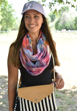 Envelope Clutch mit Streifen Look