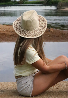 Panama Strohhut mit Leoparden Muster Look