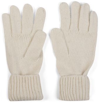 styleBREAKER Damen Handschuhe mit Strass Nieten Stern Applikation und doppeltem Bund, warme Strickhandschuhe 09010008