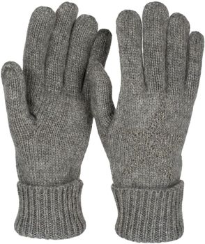 styleBREAKER Damen Handschuhe mit Strass Nieten Stern Applikation und doppeltem Bund, warme Strickhandschuhe 09010008