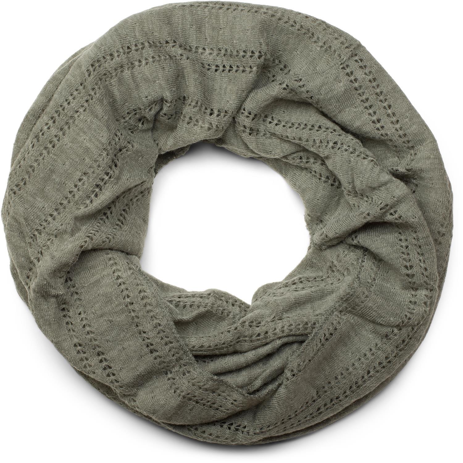 styleBREAKER Loop Schal mit Lochstrick Muster Tuch Unisex 01017045 Vintage Schlauchschal