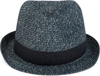 styleBREAKER klassischer Trilby Hut in Melange Optik mit Krempe, Papierhut, Strohhut, Unisex 04025018