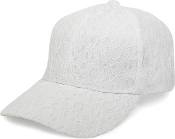 styleBREAKER Damen Baseball Cap mit All Over Spitze, 6-Panel Cap Einfarbig, Basecap Klettverschluss verstellbar 04023052