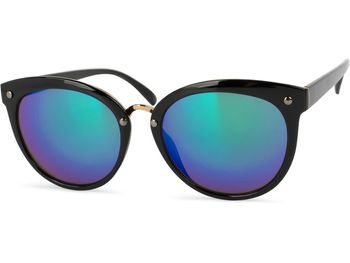 styleBREAKER Sonnenbrille mit Material-Mix-Rahmen in Katzenaugen Cat Eye Form und Nieten, Damen 09020071