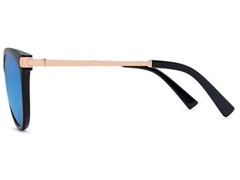 styleBREAKER Damen Sonnenbrille in Katzenaugen Cat-Eye Form, Kunststoff Vollrand Gestell und Metall Bügel 09020073