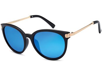 styleBREAKER Damen Sonnenbrille in Katzenaugen Cat-Eye Form, Kunststoff Vollrand Gestell und Metall Bügel 09020073