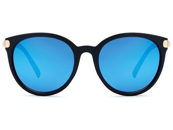 styleBREAKER Damen Sonnenbrille in Katzenaugen Cat-Eye Form, Kunststoff Vollrand Gestell und Metall Bügel 09020073