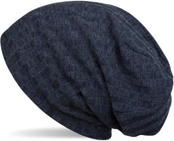 styleBREAKER warme Feinstrick Beanie Mütze mit Streifen Strick Muster und sehr weichem Fleece Innenfutter, Slouch Longbeanie, Unisex 04024108