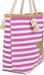 styleBREAKER Strandtasche mit maritimen Streifen Muster, Stern Print und Reißverschluss, Schultertasche, Shopper, Damen 02012169