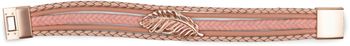 styleBREAKER Armband mit Feder Schmuck Element, Flechtoptik, geflochten, Magnetverschluss, Wickelarmband, Damen 05040106