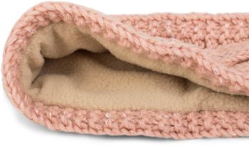 styleBREAKER Damen Stirnband Grobstrick mit Zopfmuster und Pailletten, warmes Fleece Innenfutter, Haarband, Headband 04026002