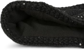 styleBREAKER Damen Stirnband Grobstrick mit Zopfmuster und Pailletten, warmes Fleece Innenfutter, Haarband, Headband 04026002