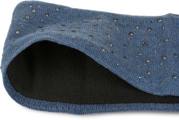 styleBREAKER Damen Feinstrick Stirnband mit Strass Nieten Applikation und weichem Fleece Innenfutter, Haarband, Headband 04026003