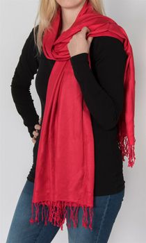 styleBREAKER Damen Stola Einfarbig, Leichter weicher Schal mit Fransen in verschiedenen Farben 01012035
