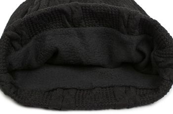 styleBREAKER warme Feinstrick Beanie Mütze mit Zopfmuster und Fleece Innenfutter, Slouch Longbeanie, Unisex 04024131